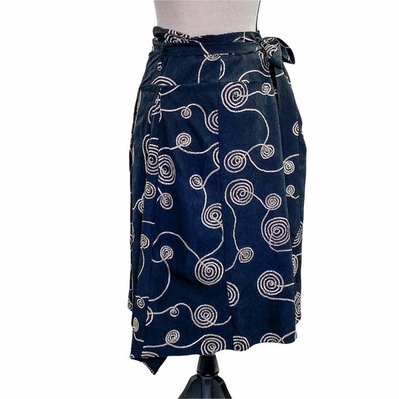 SIMPLY French Black Geometric Asymmetrical Skirt - Picture 1 of 11